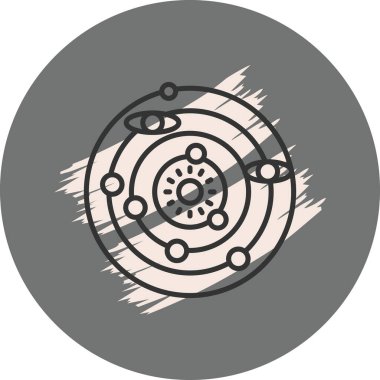 Güneş Sistemi Web simgesi vektör illüstrasyonu