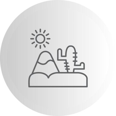 Çöl Web simgesi vektör çizimi