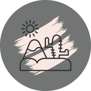 Çöl Web simgesi vektör çizimi