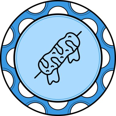 Kebap Simgesi vektör çizimi tasarımı