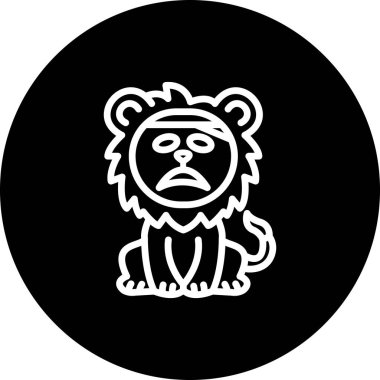 Aslan Hattı Simgesi Beyaz Arkaplanda İzole Edildi