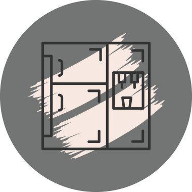 Modern buzdolabı simgesinin vektör çizimi