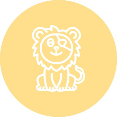 Aslan Hattı Simgesi Beyaz Arkaplanda İzole Edildi