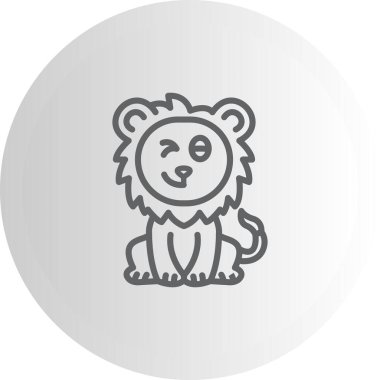 Aslan Hattı Simgesi Beyaz Arkaplanda İzole Edildi