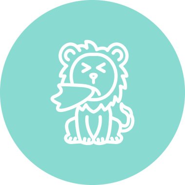 Aslan Hattı Simgesi Beyaz Arkaplanda İzole Edildi