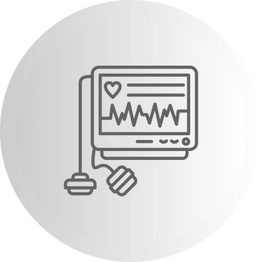 Defibrilatör simgesi basit düz illüstrasyon