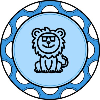 Cool Lion Yaratıcı Minimum Vektör Sanatı