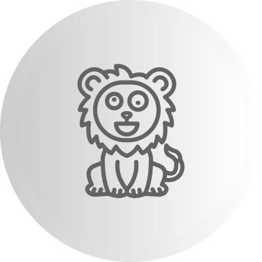 Aslan Hattı Simgesi Beyaz Arkaplanda İzole Edildi