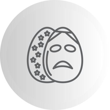 Üzgün bahar yumurtası ikonu. İki süslü Paskalya yumurtası, birinin yüzü asık.