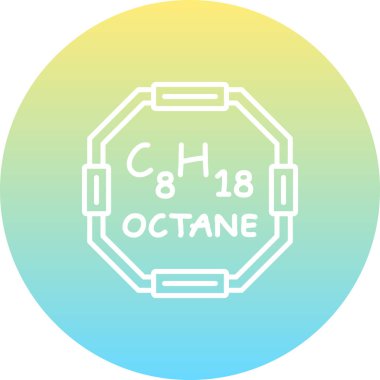 Octane molekülünün kimyasal yapısı, basit web simgesi
