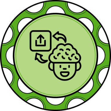 Oklu beyin gönderme simgesi, vektör illüstrasyonu