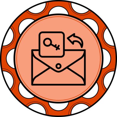 E- posta satırı simgesi, beyaz arkaplan üzerine basit illüstrasyon