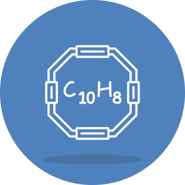 Chemical structure of Naphthalene molecule, web simple icon