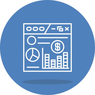 Gösterge Paneli Eşsiz Web Simgesi, Vektör İllüstrasyonu