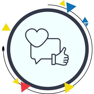 düz geribildirim simgesi vektör çizimi 