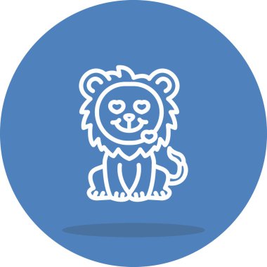 Aslan Hattı Simgesi Beyaz Arkaplanda İzole Edildi