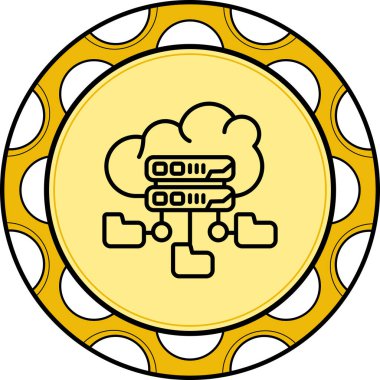 Bulut Altyapısı Rafe Edilmiş Zarif Vektör Sanatı Nesnesi