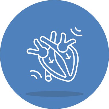 Mavi daire içindeki odaları, damarları, kan akışını ve ritmik aktiviteyi gösteren ana hatlar..