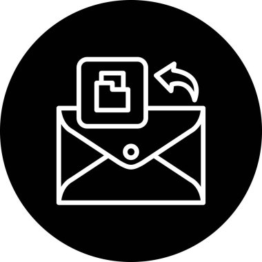 E- posta satırı simgesi, beyaz arkaplan üzerine basit illüstrasyon