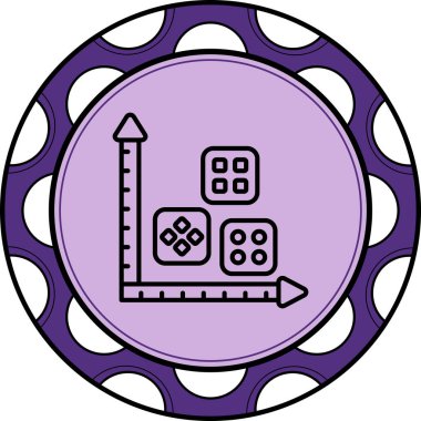 Farklı geometrik desenler içeren üç kare içeren matematiksel grafik içeren gri çizgi simgesi merkezde oturur.