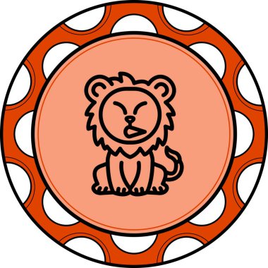 Aslan Hattı Simgesi Beyaz Arkaplanda İzole Edildi