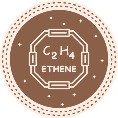 Ethene molekülünün kimyasal yapısı, basit web simgesi