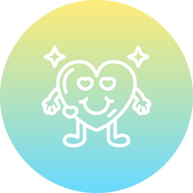 Kalp Sofistike Özel Vektör Sanat Objesi ile Gülümseyin