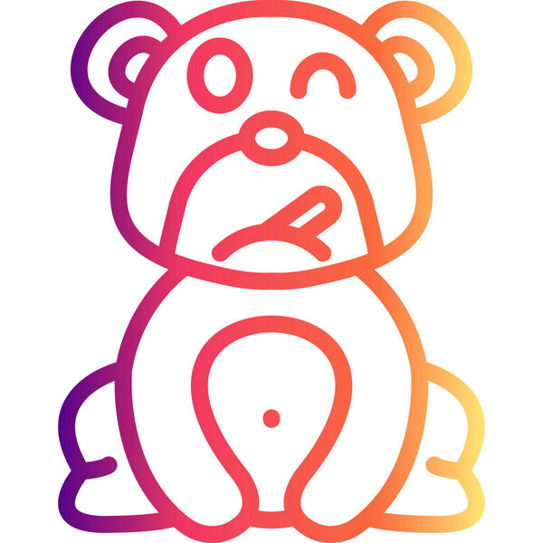 Медведь с термометром веб-иконки векторной иллюстрации