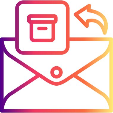 Karton kutu sembollü minimalist bir zarf simgesi ve dairesel arkaplan üzerinde dokulu fırça darbesi ile eğimli arka ok