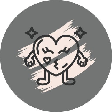 Kalp Öpücüğü Modern Düz Tasarım