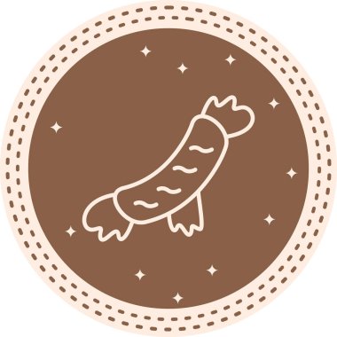 Sosis Hattı Simgesi, Beyaz Arkaplanda Basit Görüntü 