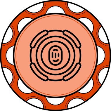 Parmak izi Çizgisi Simgesi Beyaz Arkaplanda İzole Edildi  