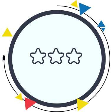 Üç Yıldız Derecelendirme Yüksek Çözünürlük Minimum Vektör Tasarımı