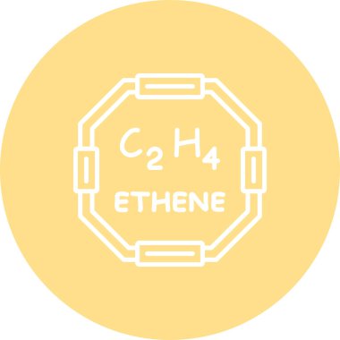 Ethene molekülünün kimyasal yapısı, basit web simgesi