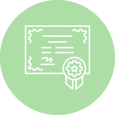 Sertifika Satırı Simgesi, Beyaz Arkaplanda Basit Resimler 