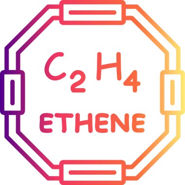 Ethene molekülünün kimyasal yapısı, basit web simgesi