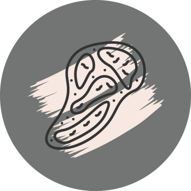 Biftek ikonunun vektör çizimi