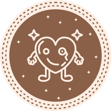 Tek Kalp Eşsiz Yenilikçi Dijital Grafik Sembolü