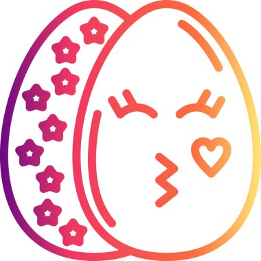 Paskalya Öpücüğü Dengeli Düz Modern Tasarım Elementi