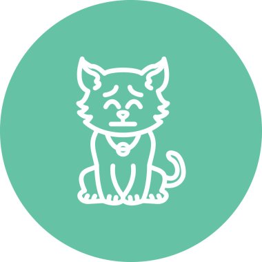 Düşünceli Kedi Tasarlanmış Zarif Vektör Sanat Nesnesi