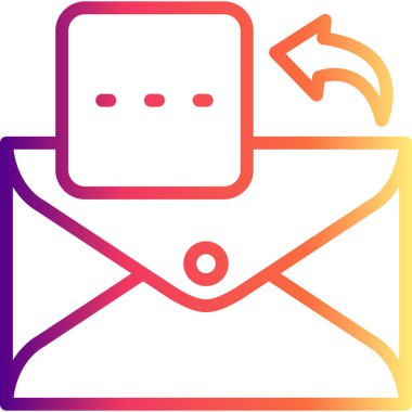 E- posta satırı simgesi, beyaz arkaplan üzerine basit illüstrasyon