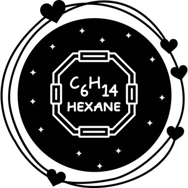 Hexane molekülünün kimyasal yapısı, basit web simgesi