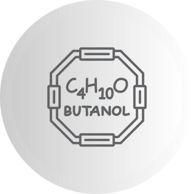 Butanol molekülünün kimyasal yapısı, basit web simgesi