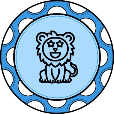 Aslan Hattı Simgesi Beyaz Arkaplanda İzole Edildi