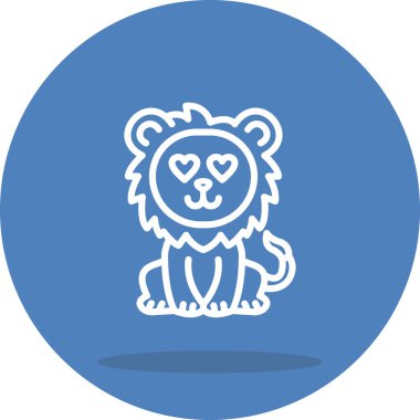 Aslan Hattı Simgesi Beyaz Arkaplanda İzole Edildi