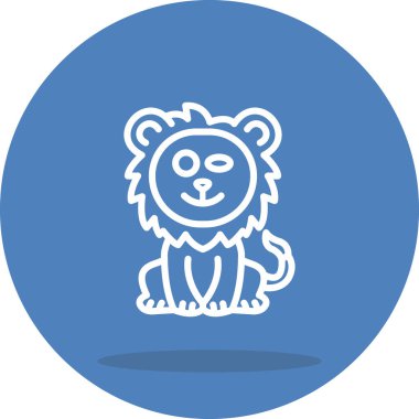 Aslan Hattı Simgesi Beyaz Arkaplanda İzole Edildi