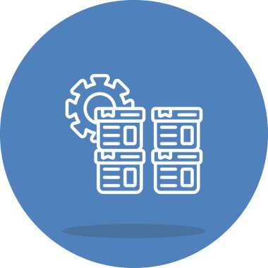 Envanter Yönetimi simgesi basit düz illüstrasyon