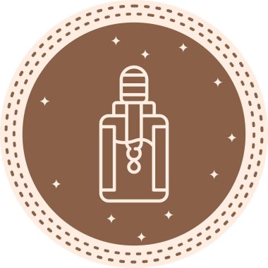 Cam damlası şişesinin minimalist çizgi sanat simgesi. Pipetten bir damla düşüyor, Sakal Yağı.