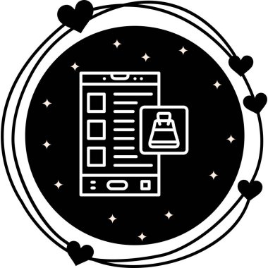 İnternetten alışveriş ikonu, taslak tarzı. Alışveriş Uygulaması