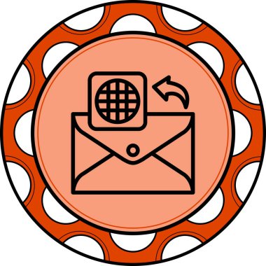 E- posta satırı simgesi, beyaz arkaplan üzerine basit illüstrasyon